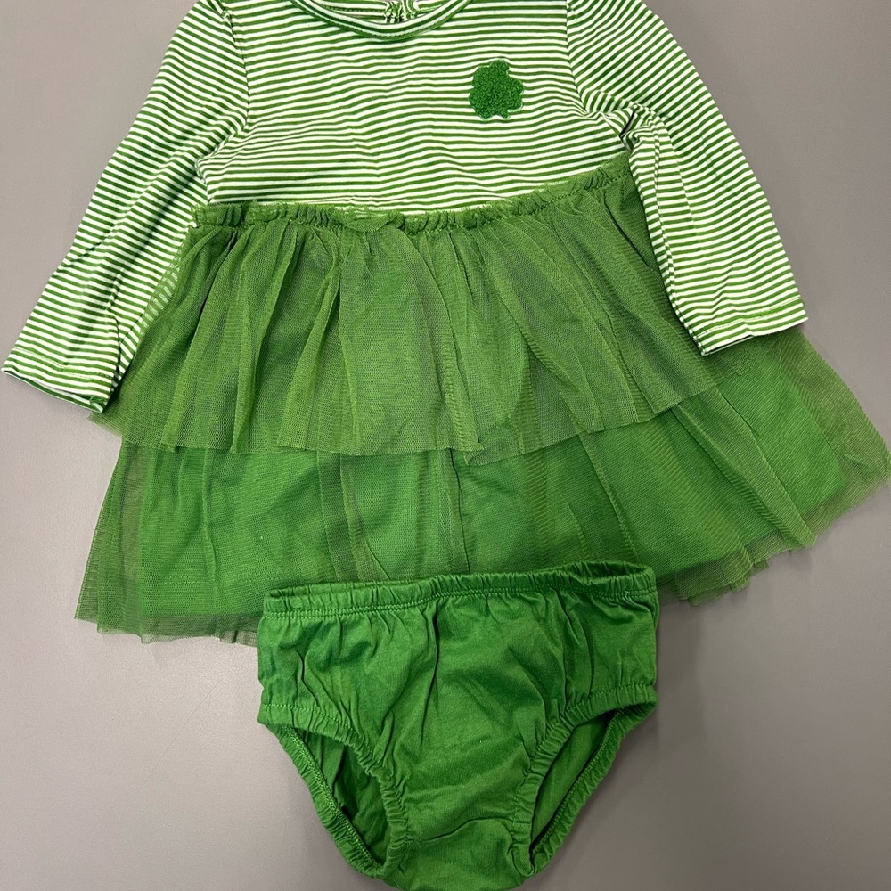 infant baby girl St Patrick’s day outfit size 6 months